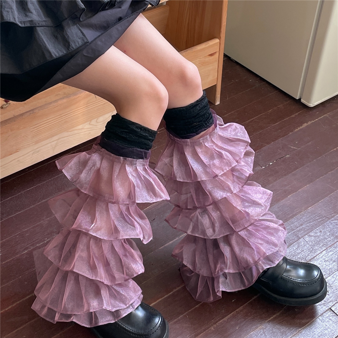 New product niche spicy girl sweet cool pure desire style y2k subculture lace splicing leg cover pile socks_voghion.com