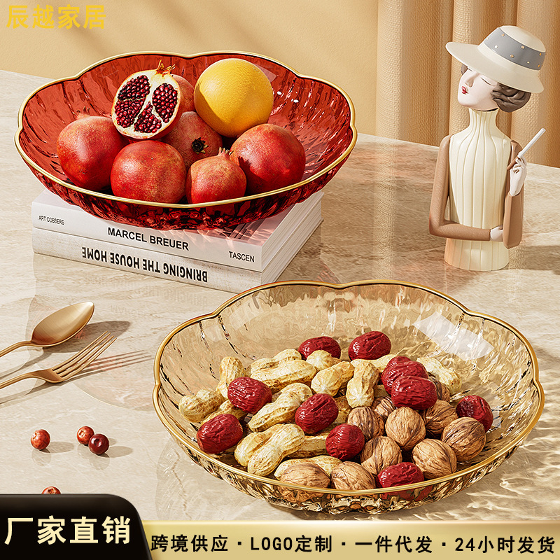 Wedding, Housewarming, New Year Celebration, Red Fruit Plate, High-Looking Transparent Fruit Plate, Light Luxury Snack and Candy Plate for the Living Room Wedding, Housewarming, New Year Celebration, Red Fruit Plate, High-Looking Transparent Fruit Plate, Light Luxury Snack and Candy Plate for the Living Room
