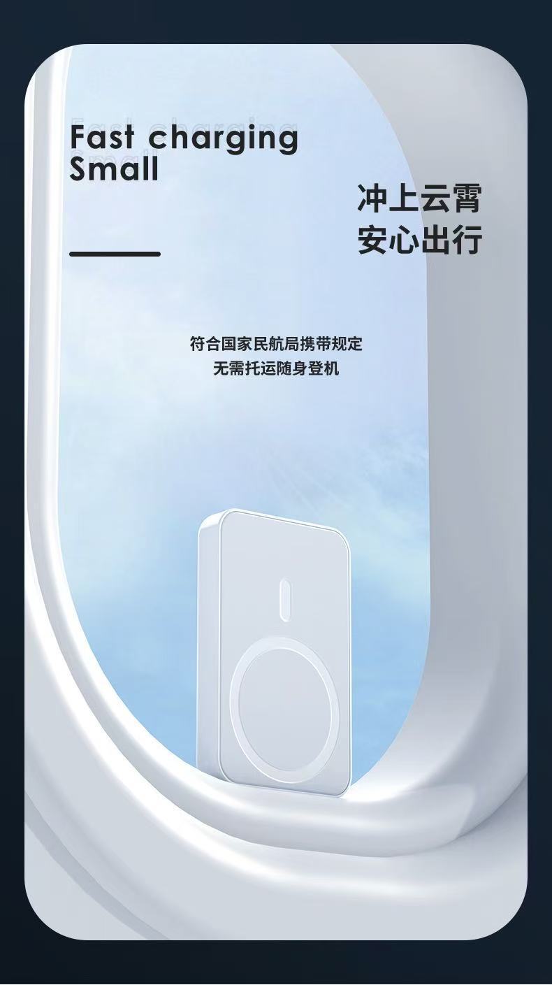 Sınır Ötesi Popüler Manyetik Kablosuz Şarj Powerbank 10000mAh Hızlı Şarj MagSafe Mobil Güç Kaynağı Özel LOGO