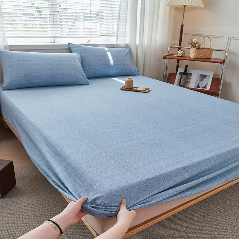 Thickened old coarse cloth sheets, simple striped home double machine washable student dormitory sheets, can be equipped with a three-piece set