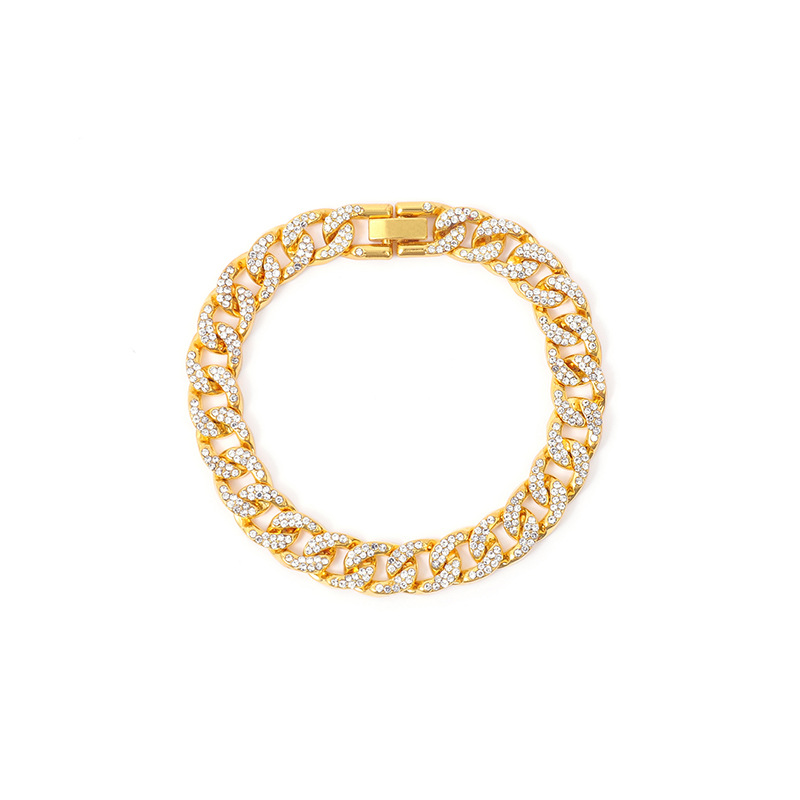 Collar de hip-hop con diamantes completos, popular transfronterizo, joyería punk cubana para hombre europeo y americano, fabricante de collares cubanos de 10 mm