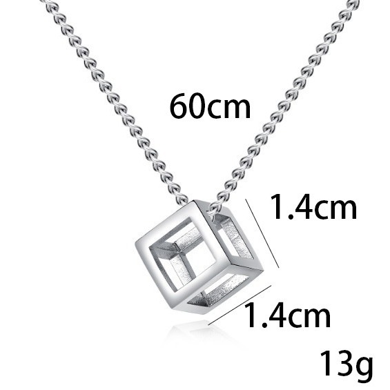 Colgante hueco simple retro europeo y americano, collar para hombres y mujeres, cubo de Rubik cuadrado personalizado, joyería tridimensional simple