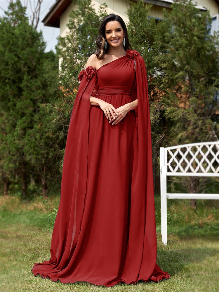 Elegant Women's A-line Chiffon Evening Dress For Formal Banquets_voghion.com