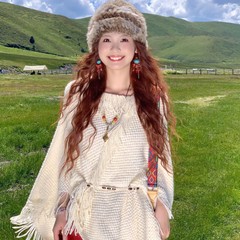 メーカー卸売秋と冬の暖かいセーター旅行写真撮影着用ショールレトロエスニックスタイルプルオーバーショールジャケット
