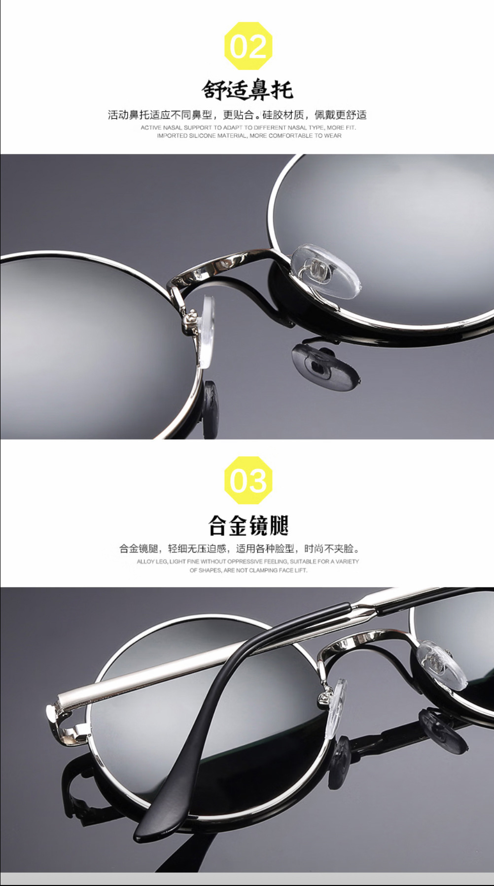 Herrensonnenbrille Retro Rundrahmen polarisierte Sonnenbrille UV-Schutz Blendschutz HD-Fahrbrille Fahrerbrille