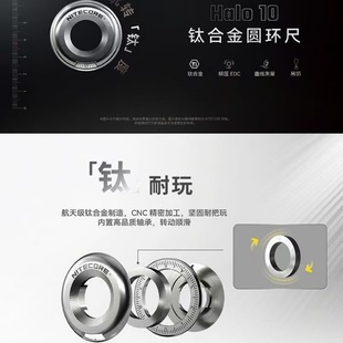 Nitecore Titanium Alloy Ring Ruler Halo10 Multi-Functional Combination Tool Decompression Edc Pendant