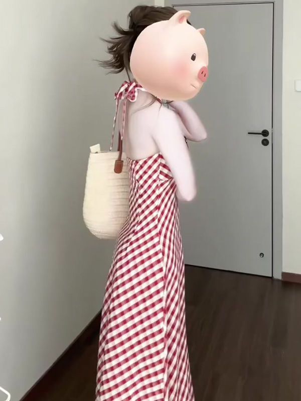 甘いスタイルのホルターネックスカート大きいサイズの女性の夏の薄い日焼け止めカーディガンウエスト痩身ドレス|undefined
