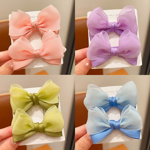 Children's hairpin Korean style girl's new summer hair-friendly headwear girl's bow hairpin cute baby clip