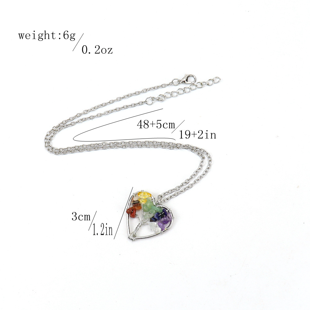 10g Weight Alloy Pendant Material Pendant Necklace Classification Alloy Chain Material 1 Piece Quantity Holiday, Daily Occasion Alloy, natural stone, Agate Material Tree, Heart Shape Pattern Women's Gender Beaded, Hollow Out Design Pastoral, Simple Style, IG Style Style IG Style Pastoral Simple Style Tree Heart Shape Alloy Natural Stone Agate Wholesale Pendant Necklace 无
