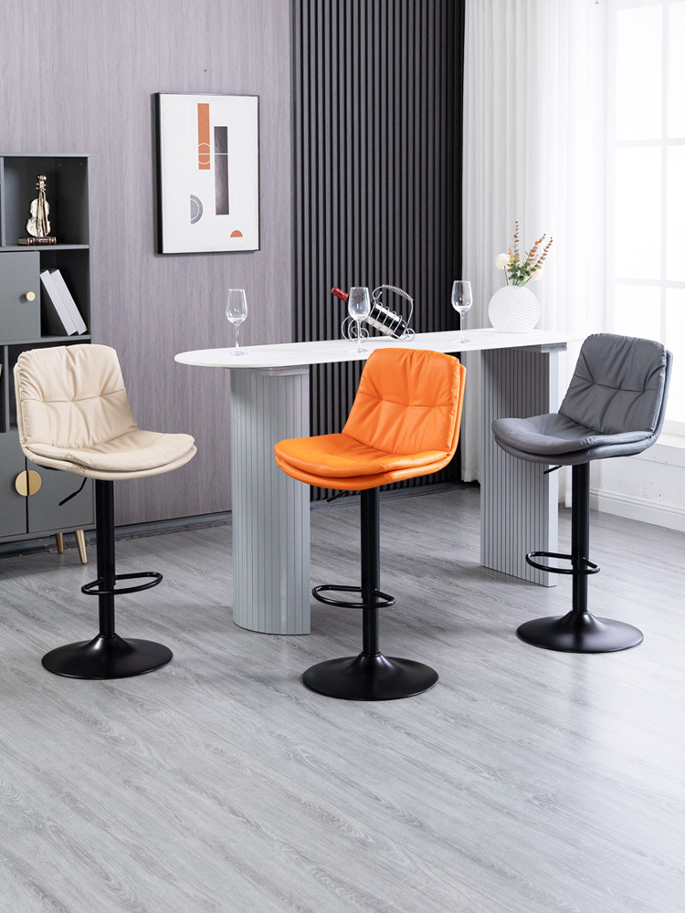 Bar stools: Luxurious yet affordable, designed for comfortable, long-lasting seating—modern, minimalist style with high backrests, ideal for bars, cash counters, or elevating and rotating use at home.