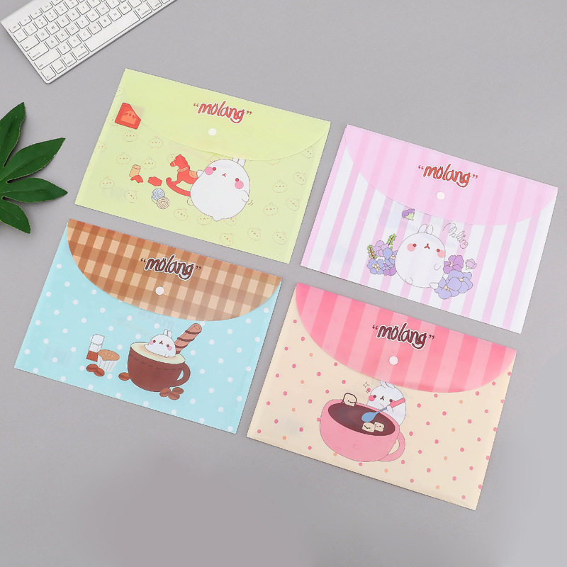 创意卡通文件韩风A4文件袋PVC文件夹可爱萌物文件夹学生办公用品