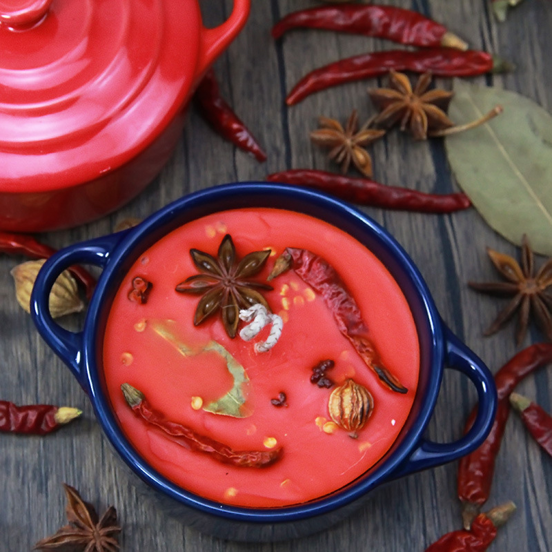 [Picante caliente] condimento aromaterapia vela Chongqing mantequilla Regalo de Cumpleaños creativo fragancia regalo caja olla sabor