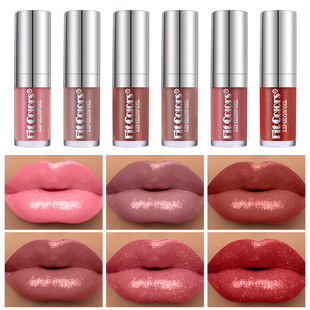 Make-up cross-border Fit Colors6 color ginger lip gloss lip gloss moisturizing pearlescent lip glaze lip care oil large brush head