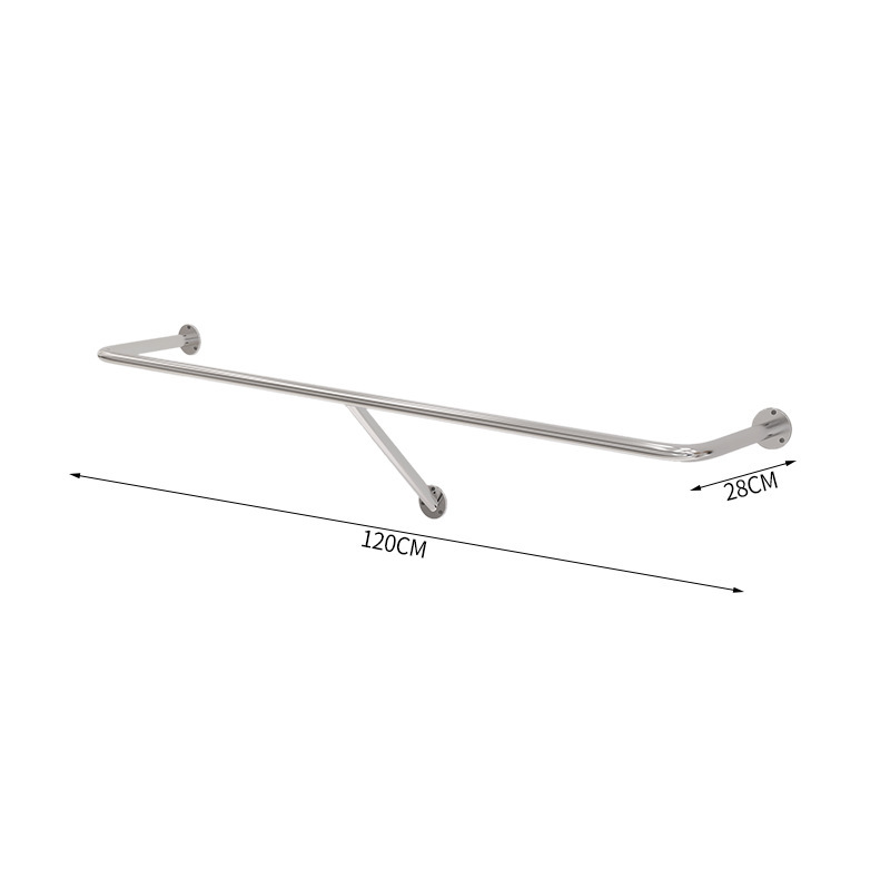 벽에서 28CM 떨어진 은색 스테인레스 스틸 지지 벽걸이 길이 120CM