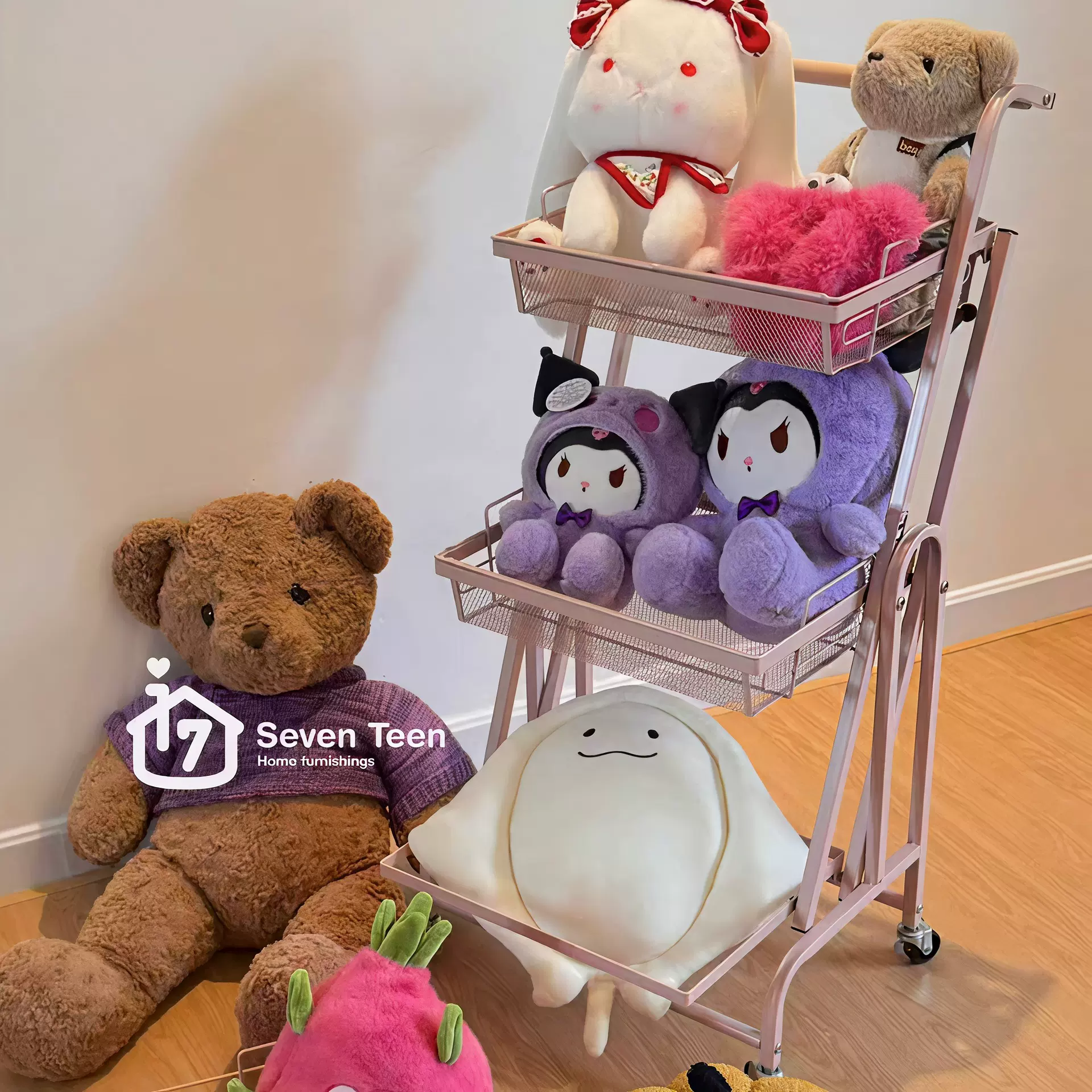 网红夜市摆摊小推车ins风卧室置物架多层收纳架客厅金属零食架