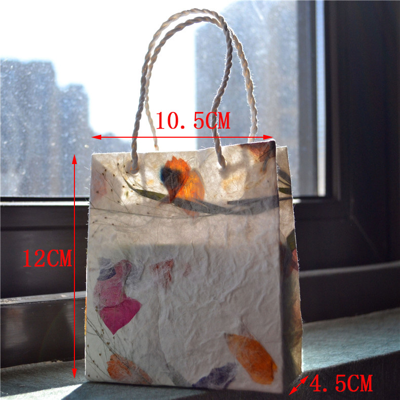 Thai Dried Flower Paper Bag Gift Gift Packaging Bag Jewelry Jewelry Special Creative Handmade Packaging Box Handbag