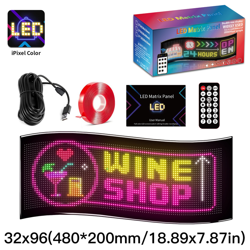 LED フレキシブルディスプレイトラック車のステッカーアプリ Bluetooth 車広告画面フルカラースマート車のステッカークロスボーダーソフトスクリーン|undefined