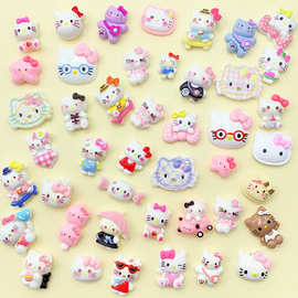 卡通KT凯蒂猫混款diy树脂配件 发夹发卡头绳手工水杯贴片洞洞鞋扣