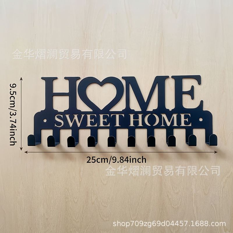 クロスボーダー創意デザイン起爆HOMEアルファベット置物フックキッチンフックホームキー収納鉄芸ラック|undefined
