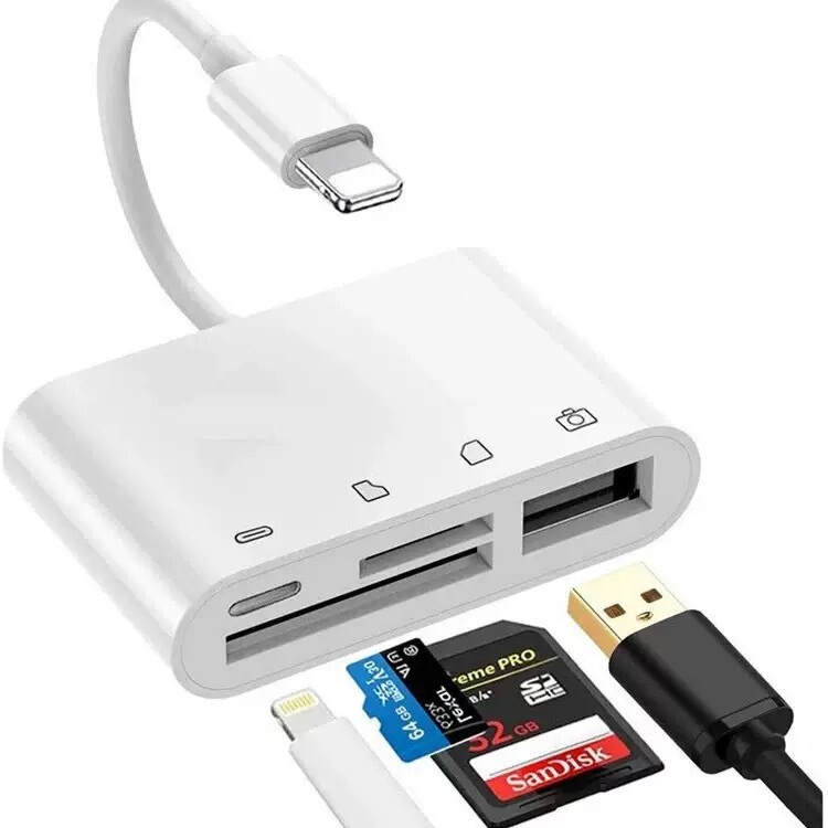 适用苹果耳机转换头听歌充电lightning手机音频线四合一otg转换器|undefined