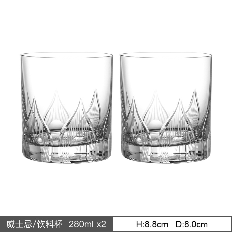 Caja de regalo de whisky de alta calidad importada de la República Checa, regalo de alta calidad, tazas de vino de cristal de corte de Edo
