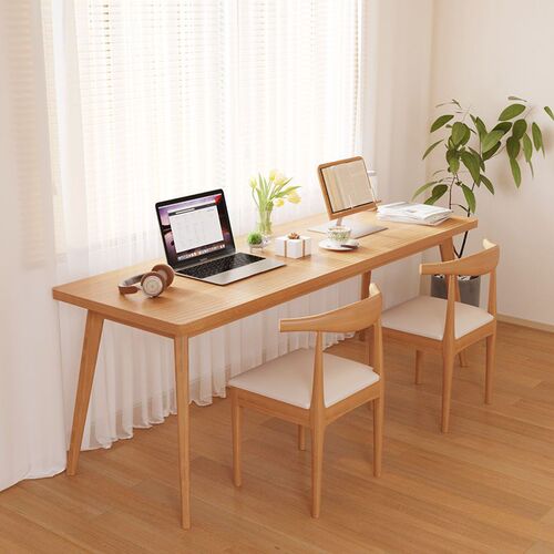 Long table Internet celebrity rectangular office desk home double desk modern minimalist computer table solid wood leg workbench