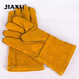牛皮手套双层电焊带棉人造毛内衬焊工防火星焊接厂防烫耐磨