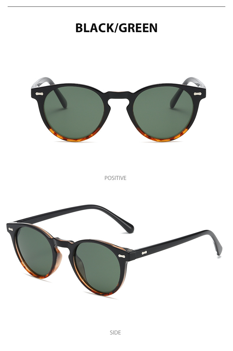 Retro Simple Style Solid Color Tac Round Frame Full Frame Men's Sunglasses display picture 10