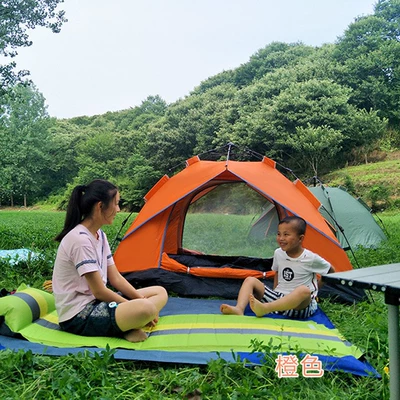 Avtomobil dam çadırları – In-Stock Tents, Outdoor Portable - orange-two-doors-without-windows-double