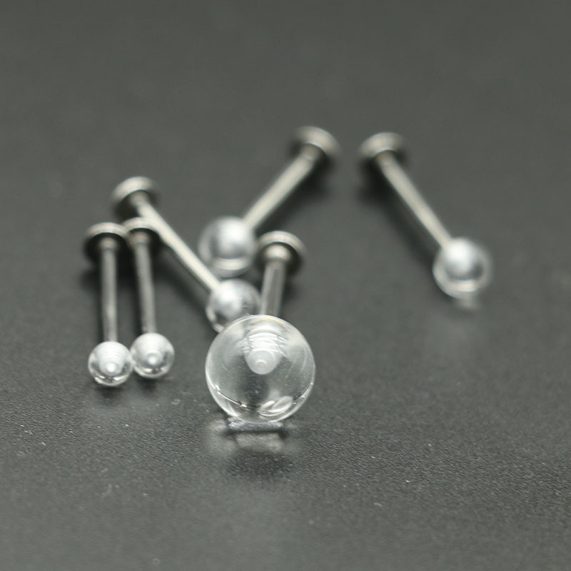 Titanium steel lippenpiercing met onzichtbare parel_voghion.com