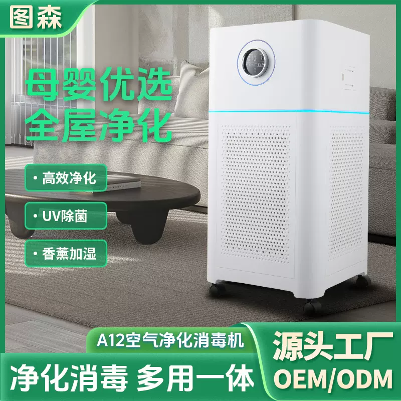 图森A12空气净化器国内出口除烟臭味家用除甲醛室内除味消毒机