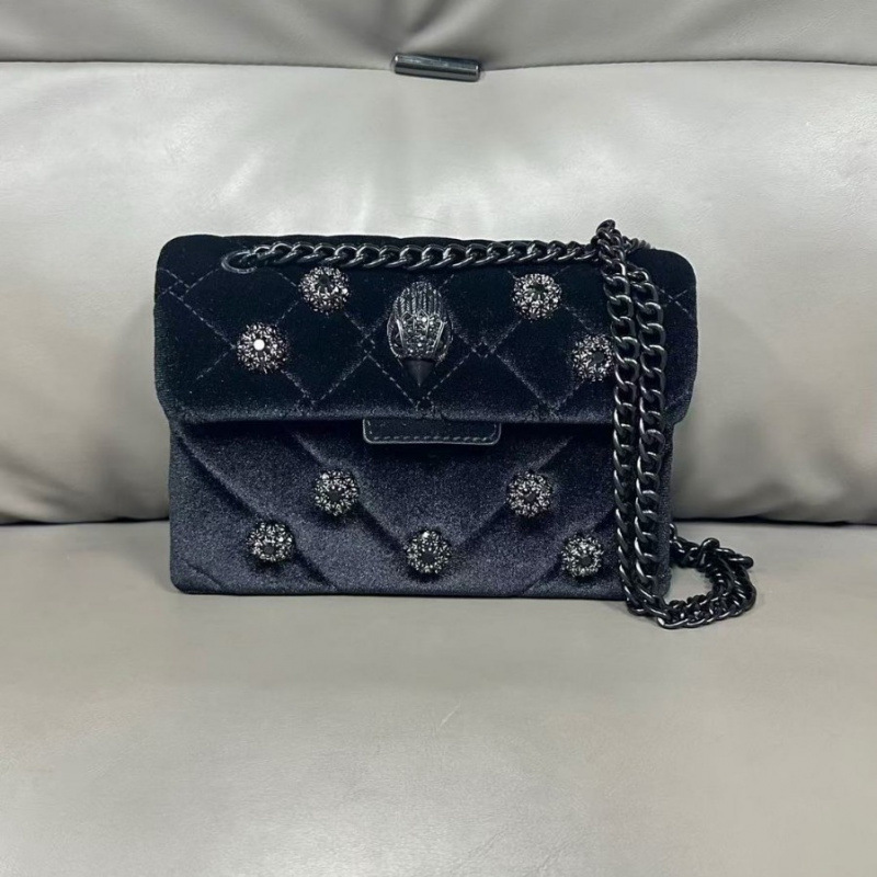 Bolso de Mano Kurt Eagle Head, Color Rosa, Gamuza, Cadena Geiger con Pedrería, Bordado de Diamantes, Bolso de Hombro, Bandolera, Mini Bolso de Noche