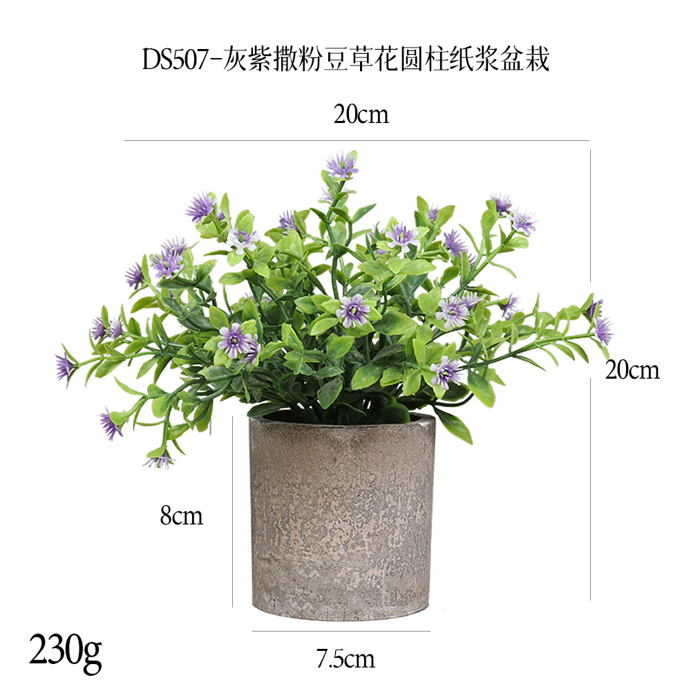 Más de 240 combinaciones populares de macetas con plantas verdes artificiales, decoraciones para el hogar, flores artificiales, bonsáis cilíndricos de pulpa de papel.