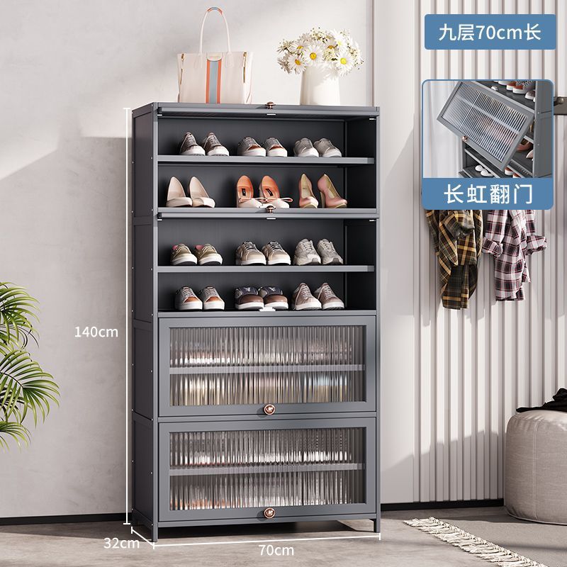 Estante de zapatos multicapa doméstico ligero a prueba de polvo armario de zapatos puerta de entrada estante multifuncional piso armario de almacenamiento de zapatos