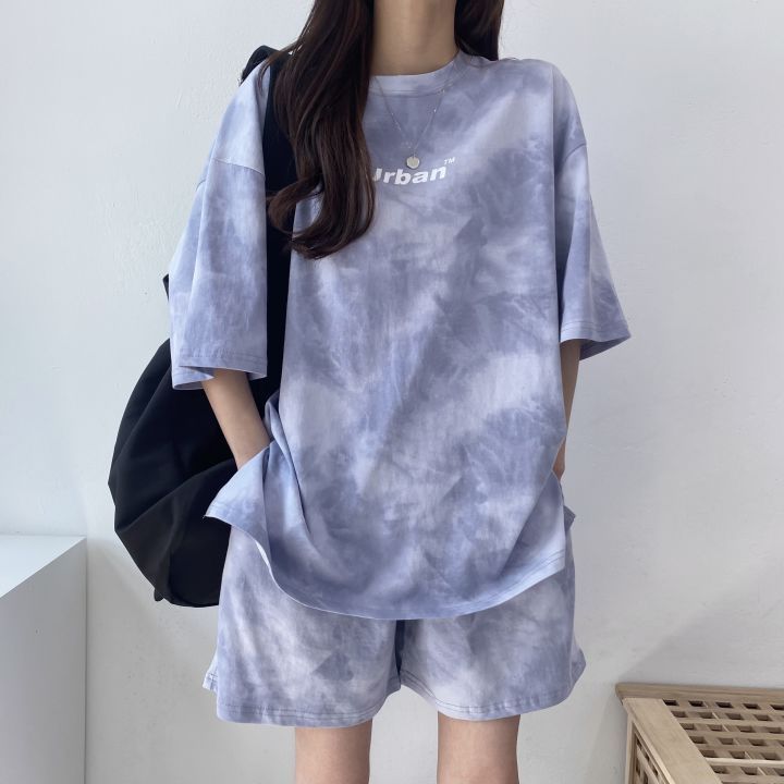 卸売りセット女性スポーツ夏のゆるい薄いタイプの塩可甘い上着パンツカジュアル2セット韓国版対外貿易|undefined