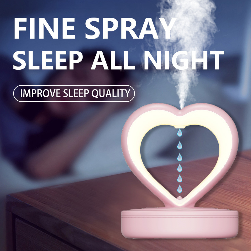New heart-shaped anti-gravity humidifier for bedroom use, small water droplet reverse-flow, large mist output, ambient light humidifier New heart-shaped anti-gravity humidifier for bedroom use, small water droplet reverse-flow, large mist output, ambient light humidifier