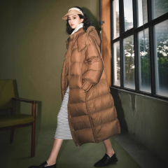 2025年冬季新品加厚长款过膝90白鹅绒羽绒服女装连帽保暖鹅绒服