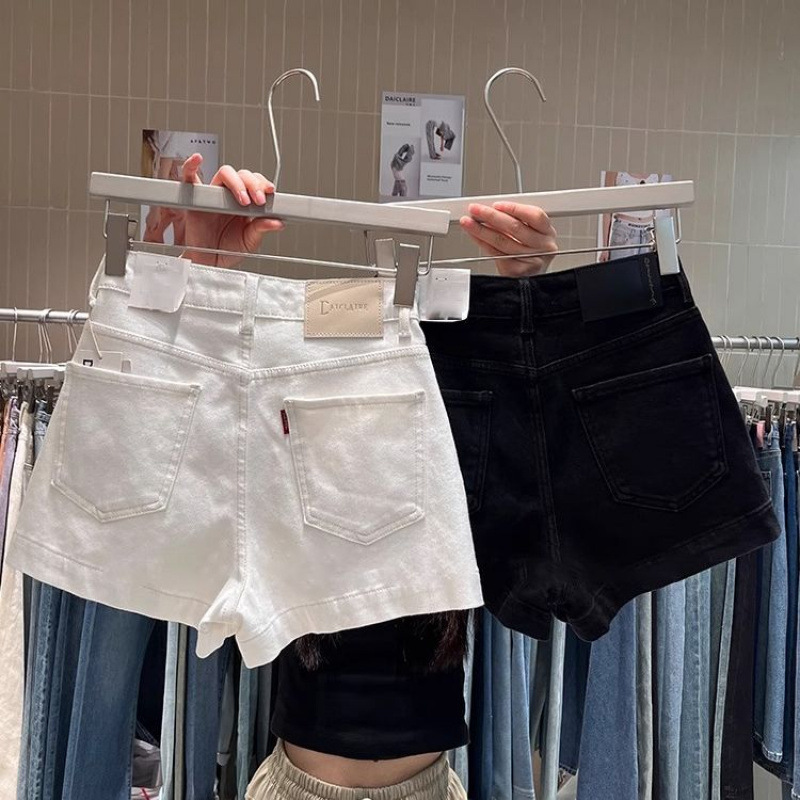 Apricot-Colored Slit Denim Shorts for Women, 2026 Summer New Versatile Elastic High-Waisted Loose Slimming Hot Pants for Outerwear Apricot-Colored Slit Denim Shorts for Women, 2026 Summer New Versatile Elastic High-Waisted Loose Slimming Hot Pants for Outerwear
