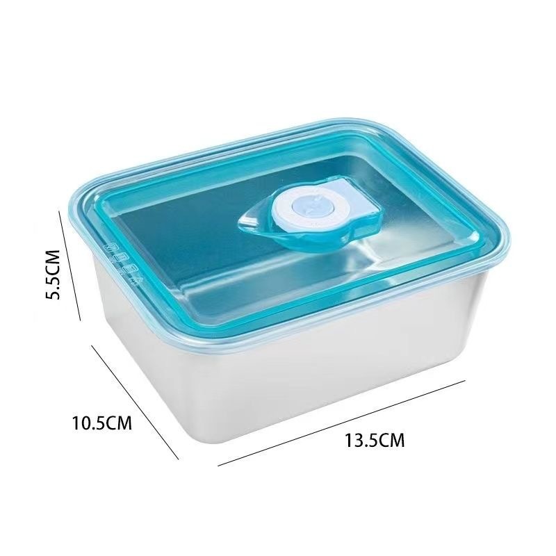 不锈钢保鲜盒收纳盒密封带盖食品盒商用摆摊野餐饭盒冰箱专用盒子|undefined