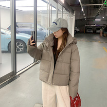 欧美外贸羽绒棉服女2025新短款宽松时尚加厚小个子洋气连帽外套
