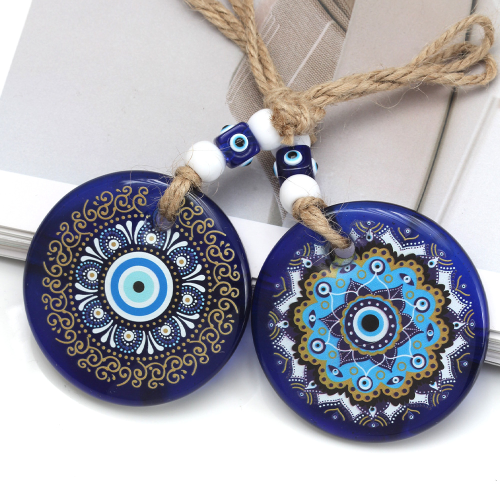 138g Weight Bag Pendant, Keychain Classification 1 Piece Quantity Holiday, Daily Occasion Glass Material Devil's Eye Pattern Unisex Gender Retro, Classic Style Style Retro Classic Style Devil's Eye Glass Unisex Bag Pendant Keychain 14