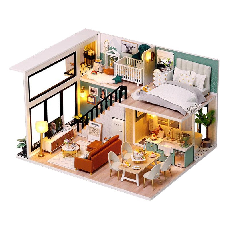 Casa de Juegos Inteligente y Divertida para Niñas, Rompecabezas 3D de Madera, Juguete Infantil, Regalo de Cumpleaños, Rompecabezas con Brillantina