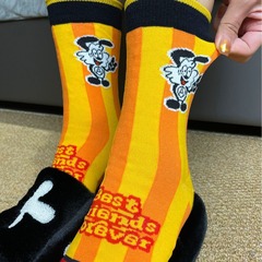 BFF漢堡神偷verdy潮牌襪子vick卡通插畫男士棉襪女中筒襪