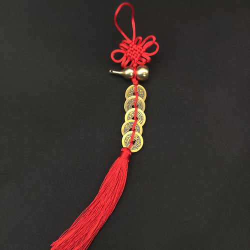 Fulu Town House Gourd Five Emperors Money Real Copper Coin Pendant Phnom Penh Rich Knot Hollow Hanging Ornament Chinese Small Gift