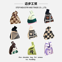 2024伴手礼新款网红编织手提包日韩百搭托特包休闲女包女式针织包