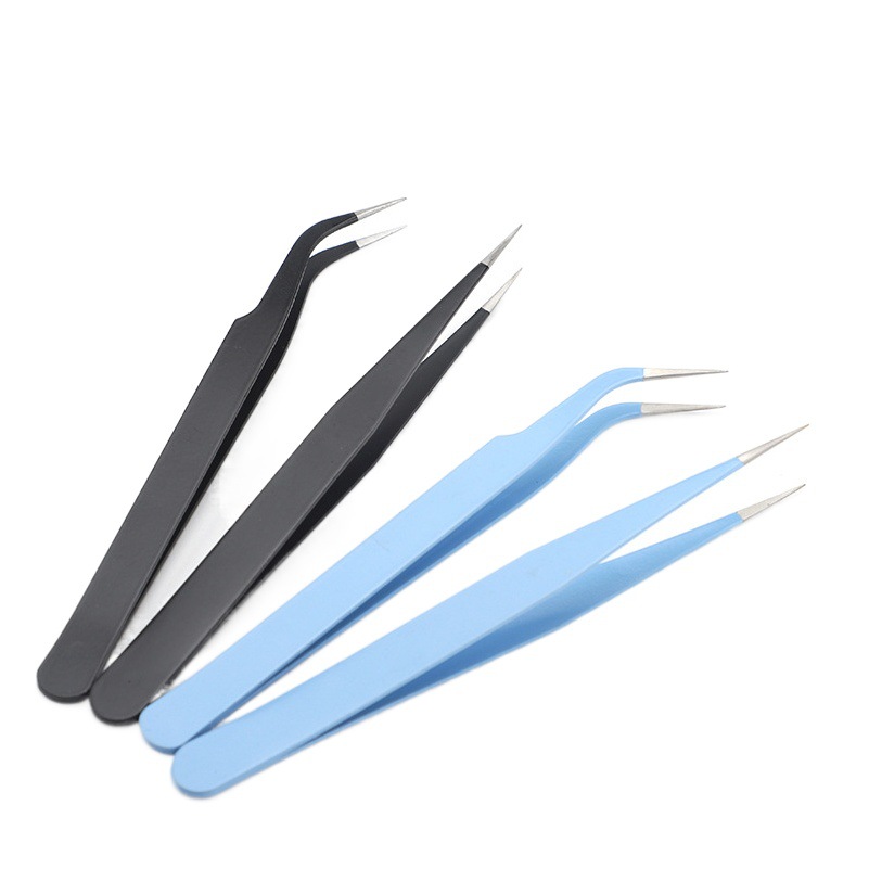 Colorful Tweezers for Journaling, Eyelash Extensions, Nail Art Clips, Guka Eyelash Straight and Curved Stainless Steel False Eyelashes