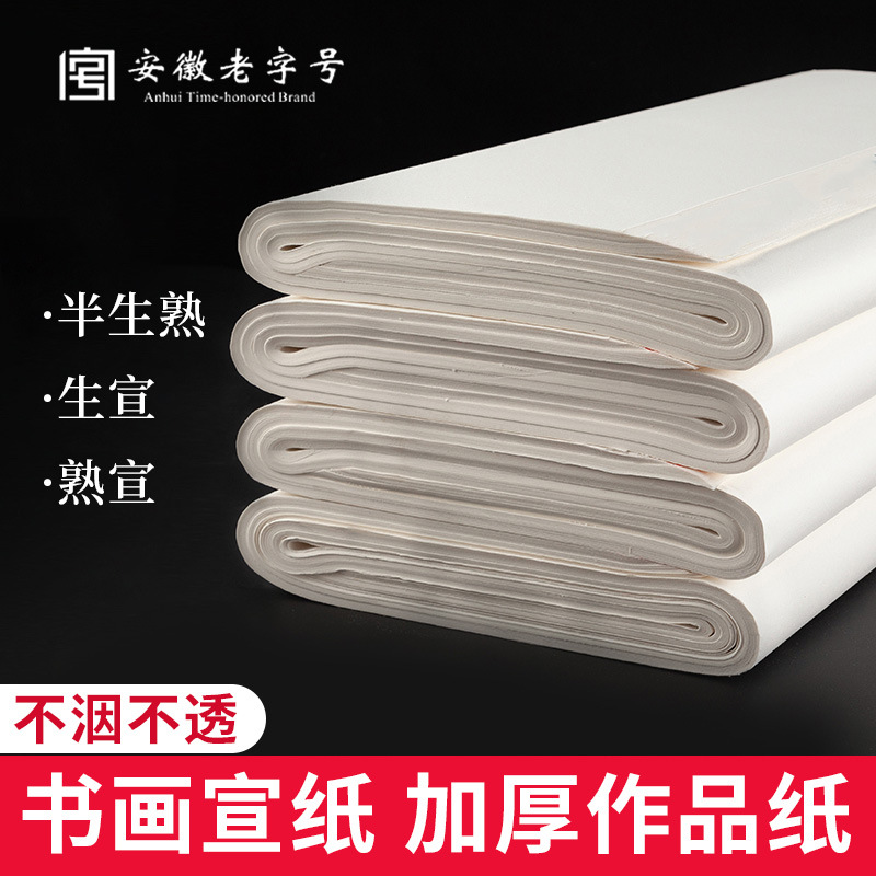 加厚宣纸半生半熟书法专用纸初学者毛笔字练习纸工笔画国画美术专