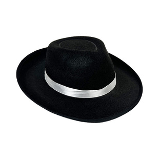 Black Top Hat, Ready-Made Top Hat, Cowboy Hat, Amazon Black and White Silk Scarf, Dick Top Hat, Jazz Hat