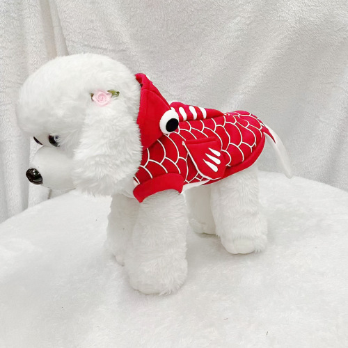 Goldfish Transform into Small Dog Two-Legged Outfit Autumn New Spring Cat Hoodie Pet Dog Clothes