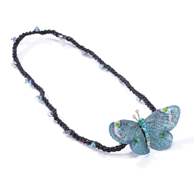 Elegante elastico per capelli a farfalla ricamato con diamanti_voghion.com